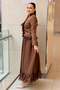 Patterned Ruffled Jacket Skirt Evening Dress Set - 2