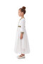 D'Daniela - Elegant Kaftan with Embroidered Empire Waist - White - 4Y to 7Y - 2