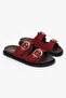 Women's Vian Red Suede Belted Slippers - 3