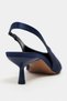 Wilson Navy Blue Satin Open Back Women's Heeled Shoes - 8
