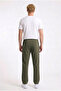 Men's Khaki Straight-Leg Comfortable Fit Combed Cotton Side-Piping Zipper Pocket Sweatpants - 4