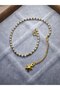 Pearl Detailed Star Figured Gold Plated Elegant Anklet - 2