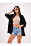 Black Kimono Style Loose Cardigan Daily Thin Tunic Summer Oversize New Season Jacket
