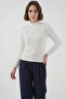 Women's Turtleneck Floral White Blouse - 3