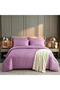 6 Piece Double Duvet Cover Set with Elastic Fitted Sheet - Microfiber Satin Stripe 200x200+30cm Deep Pocket Hotel Quality Luxury - 2