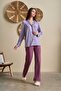 New Season Women's Lilac Front-Buttoned Special Design Maternity Pajama Set - 3