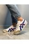 Daily Comfortable Lace-Up Unisex Sports Shoes White Blue Red Sneaker Comfortable Walking Shoes - 3