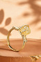 Citrine Stone Adjustable Ring Copper Plated with Gold Color - 3