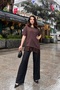 Women's Asymmetrical Cut Lace Detailed Modal Fabric Long Blouse - 2