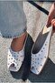 Mystera White Matte Leather Women's Slippers - 5