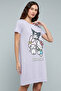 Hello Kitty & Friends Print Nightdress with Crew Neck and Short Sleeves - 5