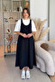 Twst Model Dress T-Shirt Navy Blue Double Set - 3