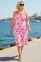 Women's Plus Size Zebra Pattern Strappy a Line Midi Knitted Dress Sweetheart Neck Sleeveless Daily Casual Modern - 2