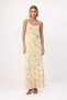 Women's Floral Patterned A-Line Maxi Dress Thin Straps Flounce Pool Neckline Lined Daily Casual Modern - 4