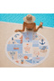 Round Beach Towel with Mediterranean Sea View and Dolce Vita Theme - 2