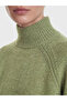 Green Half Turtleneck Oversized Women's Knitwear Tunic - 3