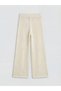 Beige Women's Pants with Elastic Waist - 7