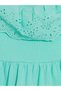 Green Girl's Embroidered Dress - 5