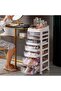 (U27)Floor Makeup Organizer with Detachable Storage Compartments, Cosmetic Organizer Box with Wheels, Cosmet