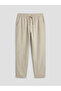 Beige Regular Fit Men's Linen Look Trousers - 5