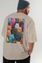 For the Love of Cats 34 Cats Printed Beige Oversize T-Shirt 100% Cotton Unisex Cat Lover Premium Design - 7
