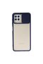 Compatible with Galaxy Models A22 Case Palm Frosted Camera Sliding Silicone - Navy Blue