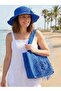 Megahan Rose Motif Tassel Summer Bag Hat Set, Beach Bag Handbag