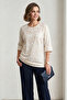 Women's Plus Size Lycra Crew Neck Foil Printed Short Sleeve Mom T-Shirt Combed Cotton Blouse