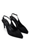 Women's Textile Black Heeled Shoes - 3