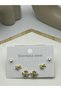 26Clk20 Gold Steel Earring Set with Bow and Swan Detail - 2