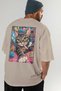 38 Cats for the Sake of Cat Love Printed Beige Oversize T-Shirt 100% Cotton Unisex Cat Lover Premium Design - 7