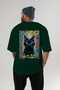 For the Love of Cats 17 Cats Printed Green Oversize T-Shirt 100% Cotton Unisex Cat Lover Premium Design - 4