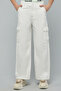 Solid Cargo Pants with Button Closure