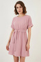 Women's Belted Short Sleeve Powder Dress - 3