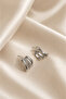 Silver Color Triple Appearance Stone Earrings Pair 2 cm - 2