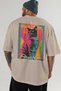 For the Love of Cats 72 Cats Printed Beige Oversize T-Shirt 100% Cotton Unisex Cat Lover Premium Design - 5