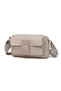 Daily Small Size Waterproof Crinkle Fabric Women's Phone and Messenger Bag Beige - 2
