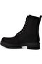 Winter Waterproof Lace-Up Women's Boots Comfortable Fleece-Lined Black Suede Boots - 4