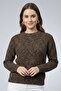 Women Crew Neck Knitted Long Sleeve Sweater, Multicolor - 5