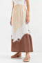 Women's Patterned Viscose Beige Skirt - 5