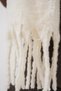 Women's Fringed Knitwear Ecru Shawl - 4