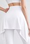Women's White Plain Tie-Up Yoga and Tennis Skirt - Leggings-Top Hip Covering Pareo - 2