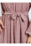 Pink Eyelet Shirt Maxi Dress with Tie-Blet - 4