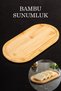 Bamboo Oval Presentation and Serving Tray 19.5X10 cm - Bamboo Tray - Bamboo Wooden Stand for Oil Pot Base - 2