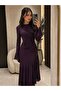 فستان سهرة نسائي بلمعة وتصميم ميدي - 2