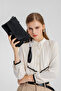 Daily Small Size Waterproof Crinkle Fabric Women's Phone and Messenger Bag Navy Blue - 5