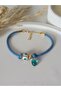 Blue Women's Bracelet Blue Glass Beads Evil Eye Cube Bracelet - 4
