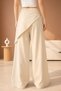X Nurbeli Women's Wide Leg Asymmetrical Design Palazzo Trousers - 3