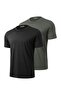 2-Pack Men's 100% Cotton Crew Neck T-Shirt with Soft Texture, Fitting on the Shoulders and Not Showing the Belly.