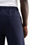 Men's Double Pleated Double Face Baggy Trousers Midnight Blue - 6